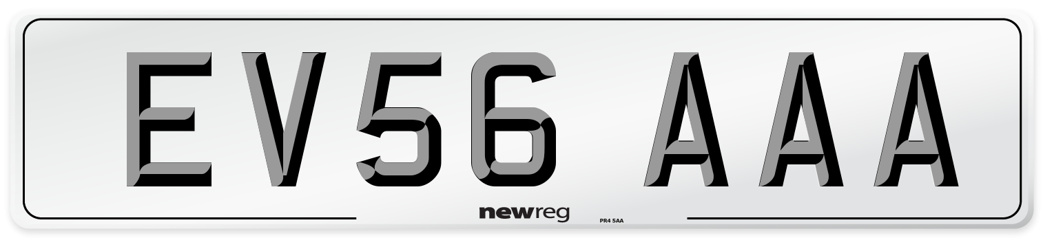 EV56 AAA Number Plate from New Reg